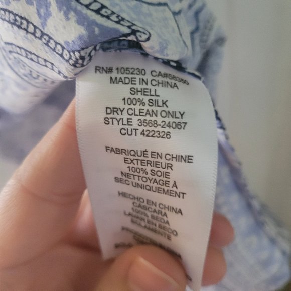 Joie Silk Sleeveless Blouse, Blue White, sz Small - Picture 10 of 10